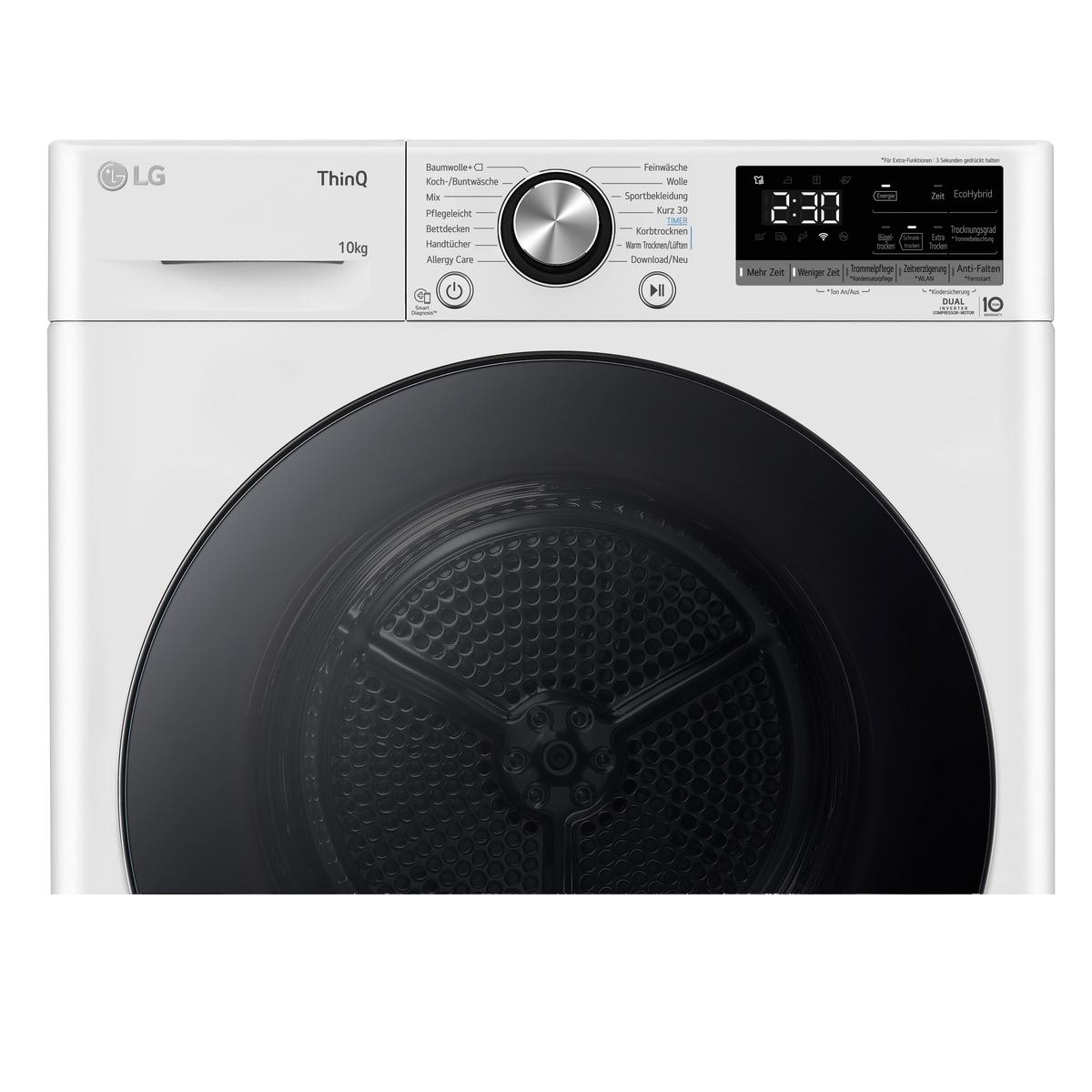 Trockner V9a2xt Weiss - Weiß, Basics, Glas/Kunststoff (60/85/66cm) - LG