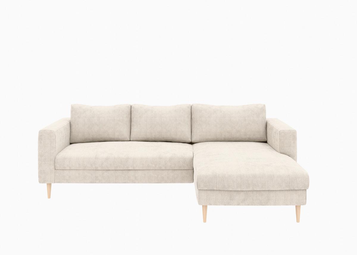 ECKSOFA Amazing Creme S: 232x161cm - Buchefarben/Creme, MODERN, Textil (232/161cm) - Trendmanufaktur