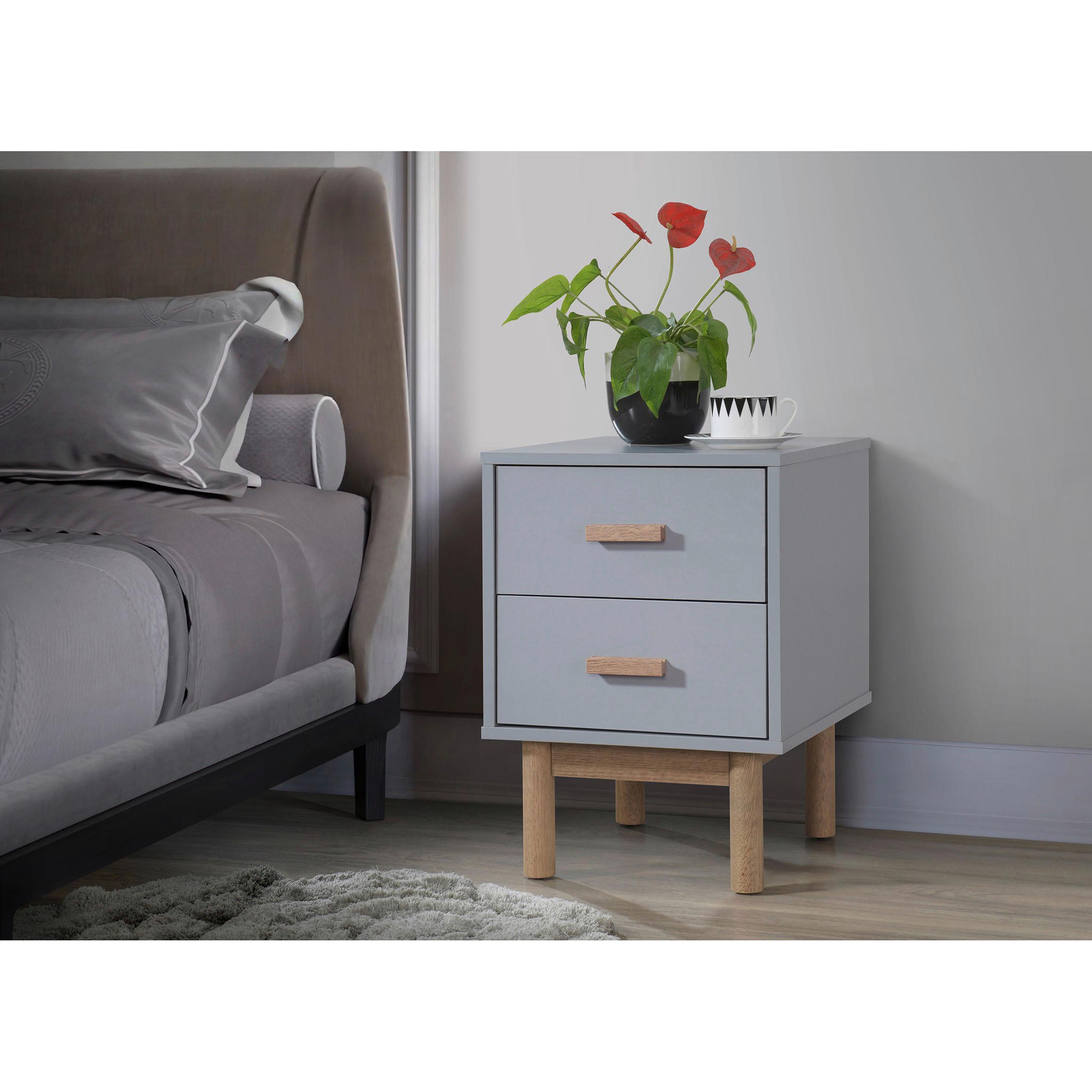 Nachttisch Melanie Grau/eiche B:40 Cm - Eichefarben/Grau, Design, Holz/Holzwerkstoff (40/55/44cm) - MID.YOU