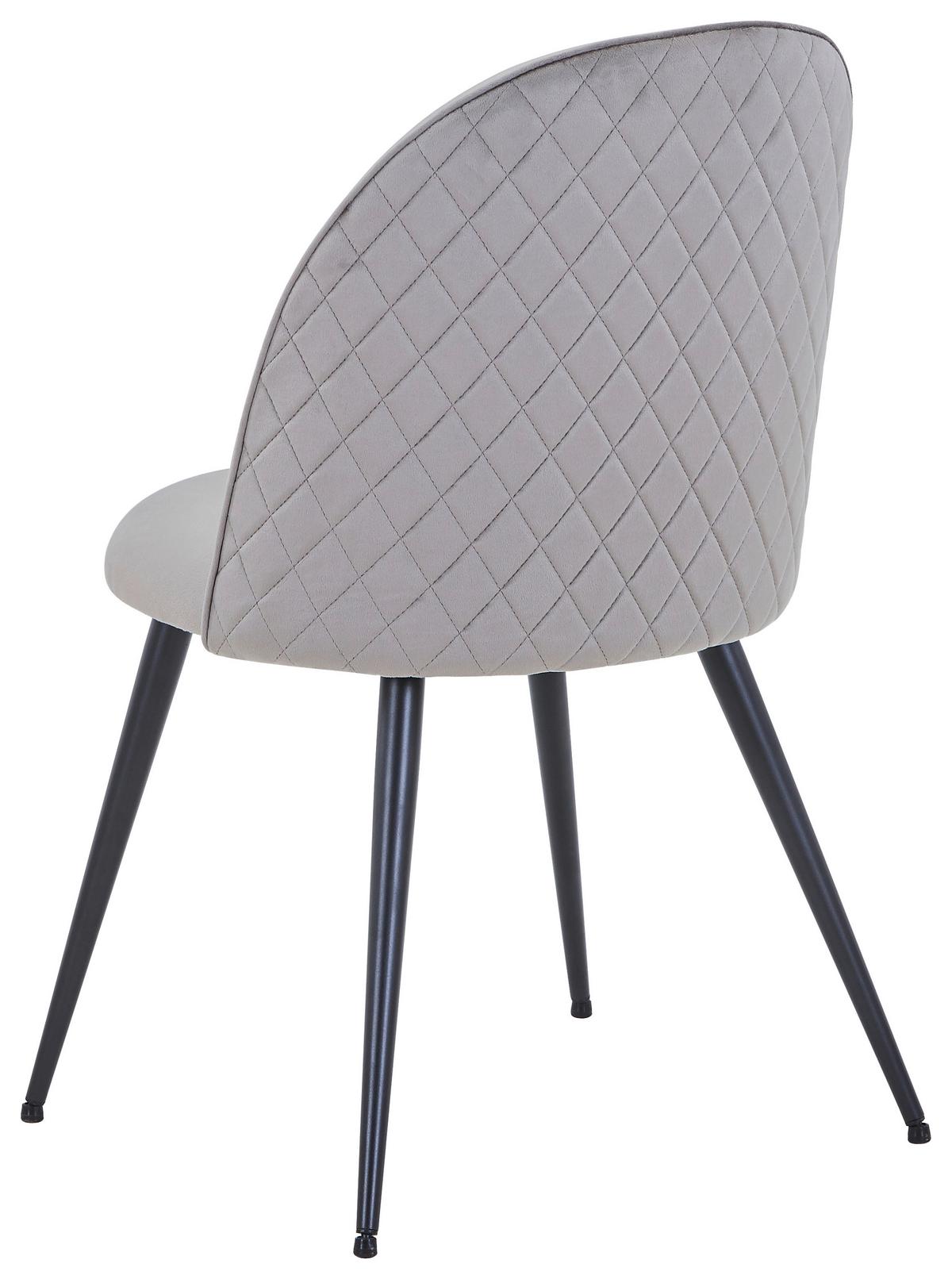 Vierfußstuhl Wando Velours Grau Gepolstert - Schwarz/Grau, Trend, Textil/Metall (53/84/54cm)