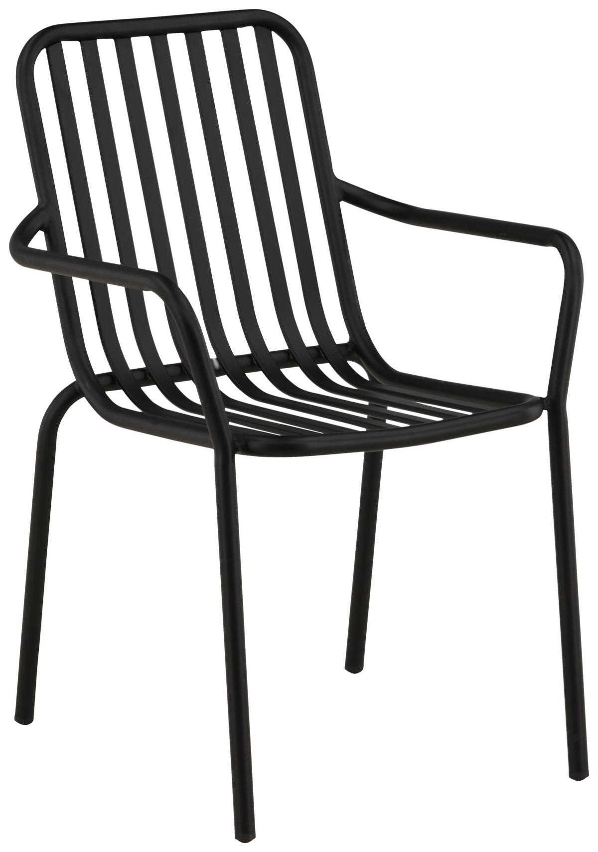 Gartenstuhl-Set Peking Aluminium - Schwarz, Basics, Metall (57/85/64cm) - Gardenson