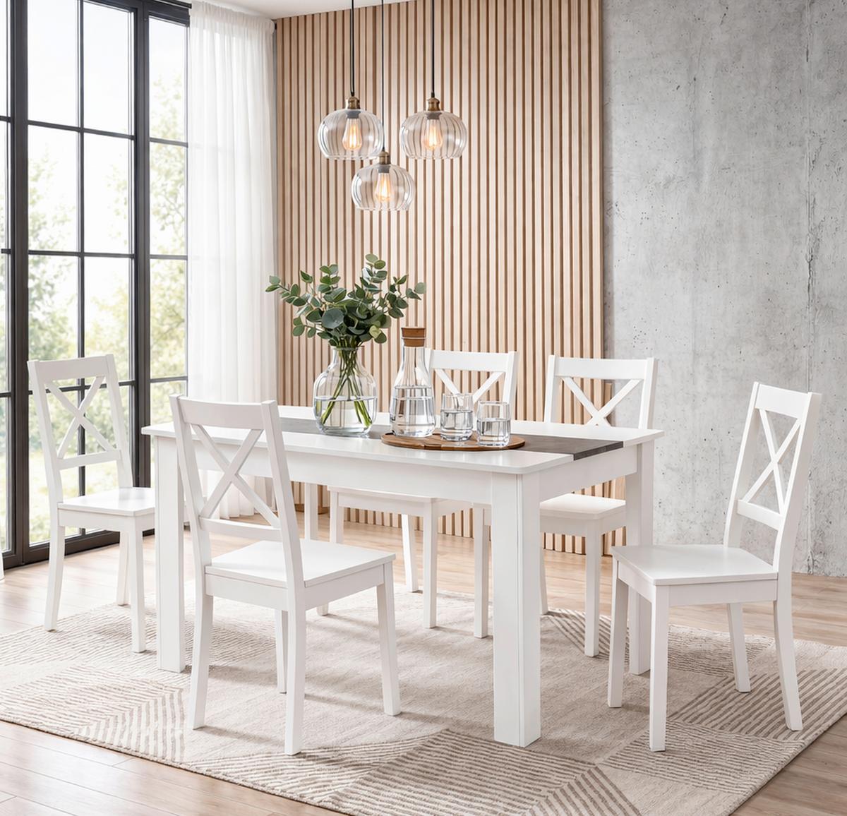 Esstisch Disalo Anthrazit/Weiß L: 140cm - Anthrazit/Weiß, MODERN, Holzwerkstoff (140/80/75cm) - MID.YOU