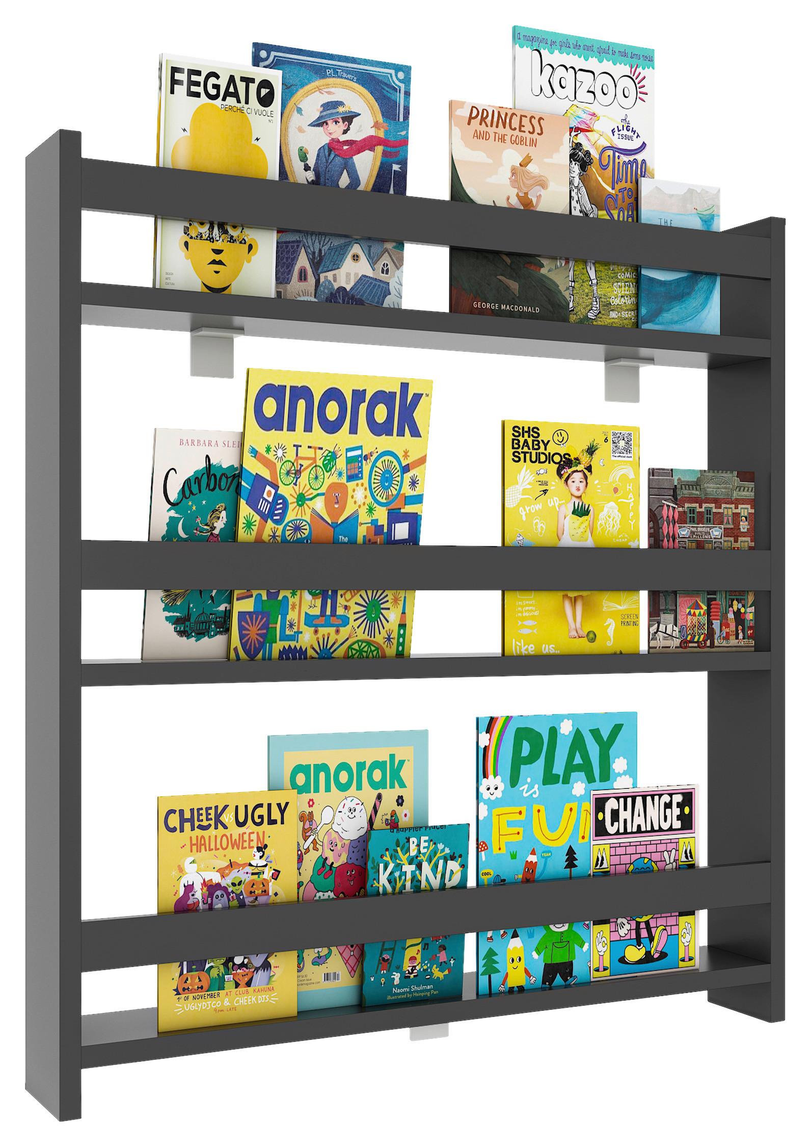 Wandregal Kidos 70 cm Anthrazit - Anthrazit, MODERN, Holzwerkstoff (70/80/10cm) - MID.YOU