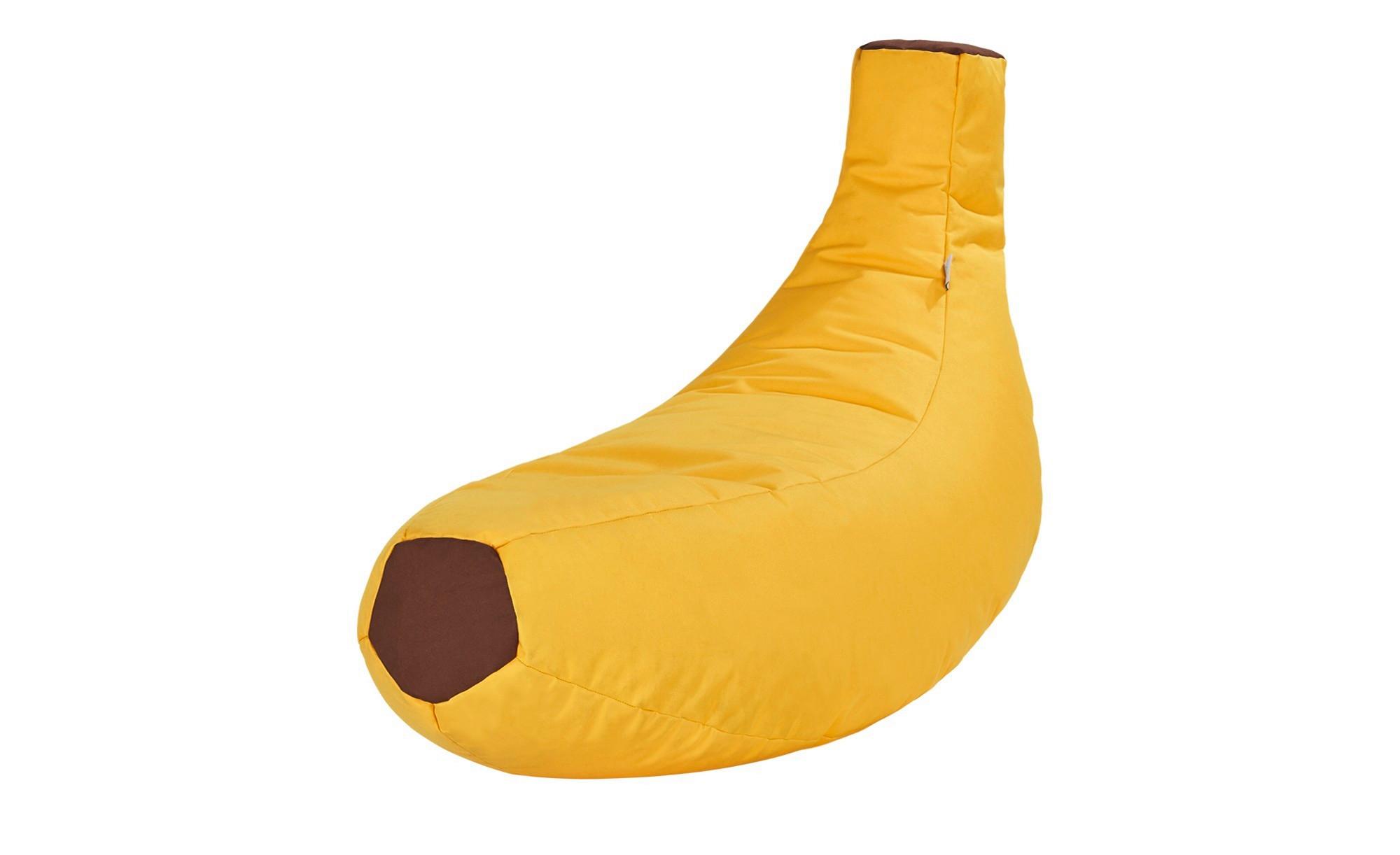 Sedací Vak Banan - hnedá/žltá, Basics, textil (60/130/66cm) - Ondega