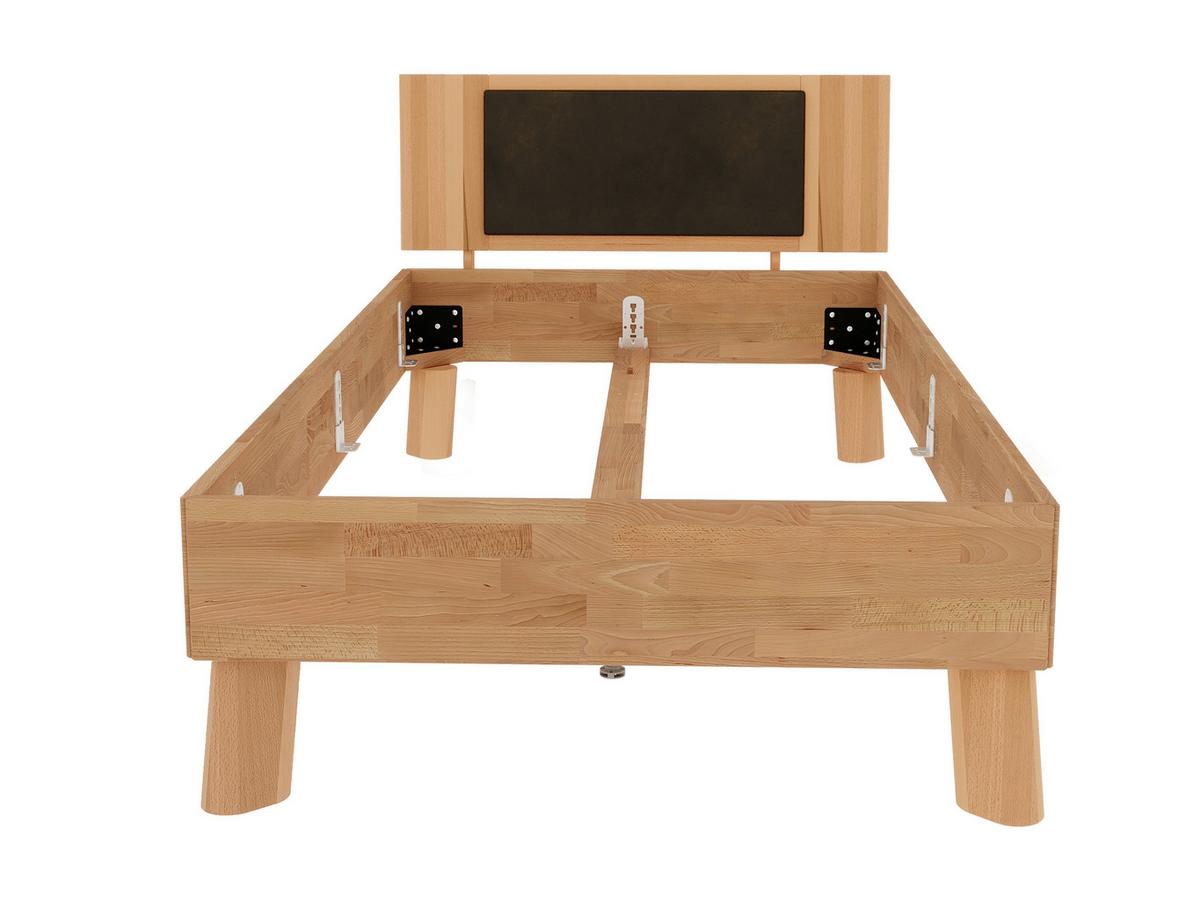 Bett Como Naturfarben /Kernbuche 100x200cm - Naturfarben/Kernbuche, MODERN, Holz (100/200cm) - MID.YOU