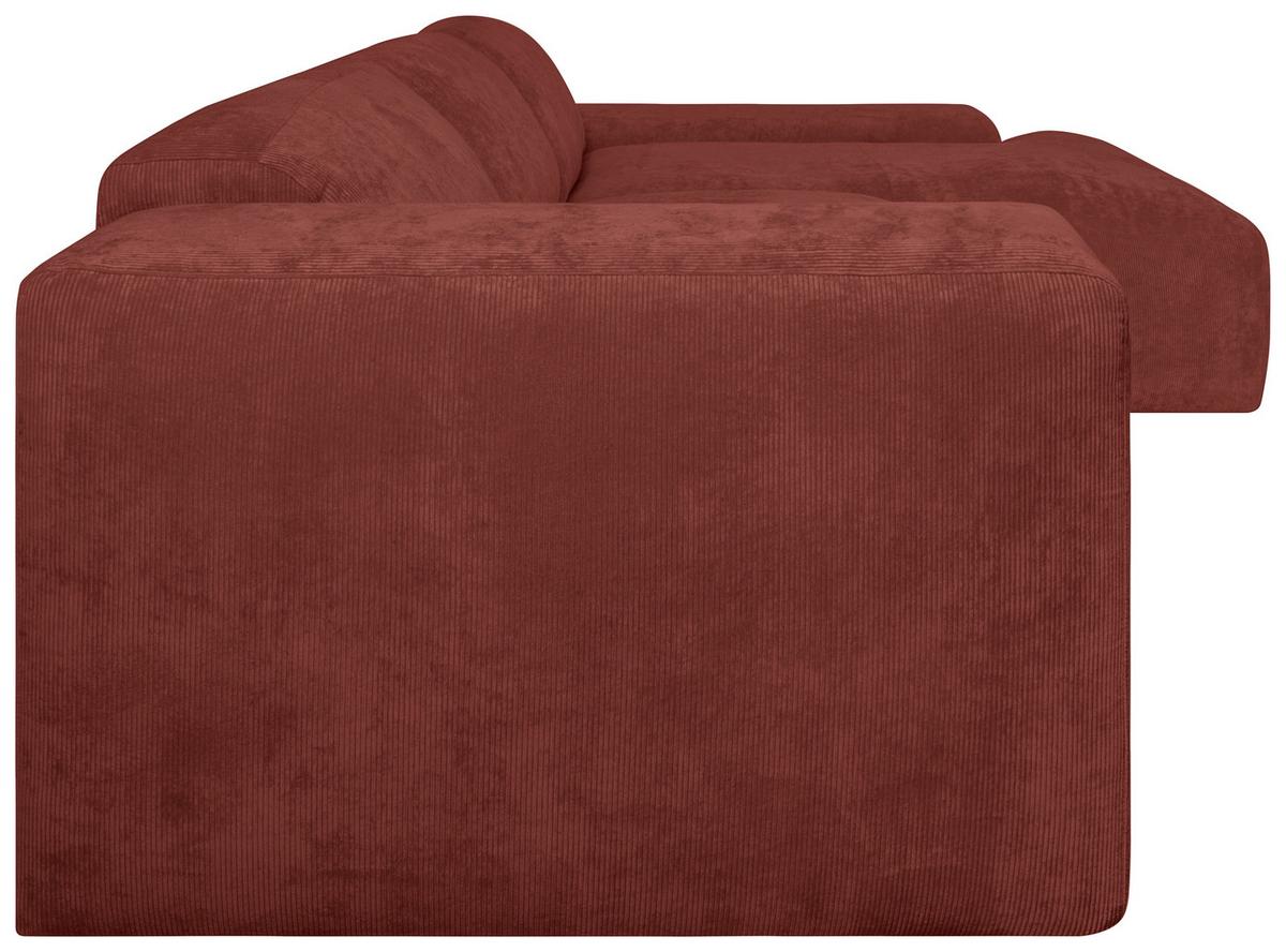 Ecksofa Hannah Rot 343x170 cm - Rot/Schwarz, Design, Textil (343/170cm) - MID.YOU