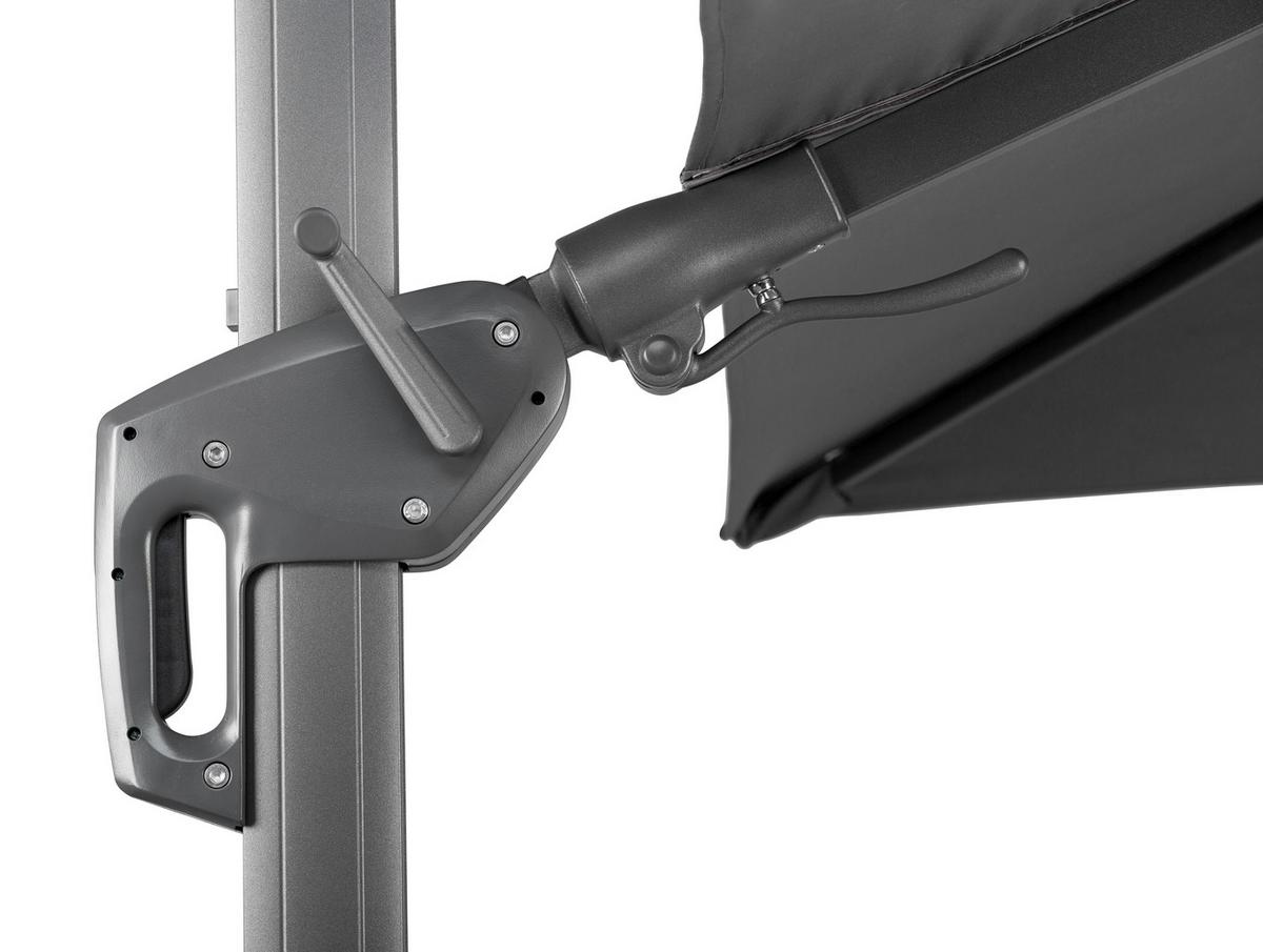 Ampelschirm Rhodos Twist BxHxT: 322x276x350 cm Anthrazit - Anthrazit, Basics, Textil/Metall (322/276/350x260cm) - Schneider