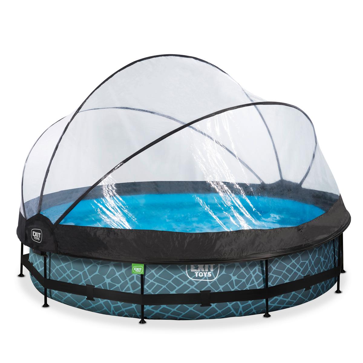 Pool-set Exit Stone Pool - Grau, KONVENTIONELL, Kunststoff (360/76cm) - EXIT Toys