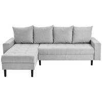 Ecksofa Boston, Hellgrau S: 157x231 cm - Hellgrau/Schwarz, KONVENTIONELL, Textil (157/231cm) - P & B