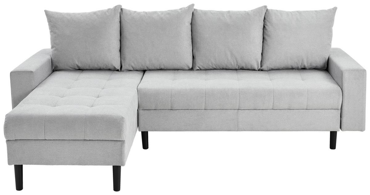 Ecksofa Boston, Hellgrau S: 157x231 cm - Hellgrau/Schwarz, KONVENTIONELL, Textil (157/231cm) - P & B