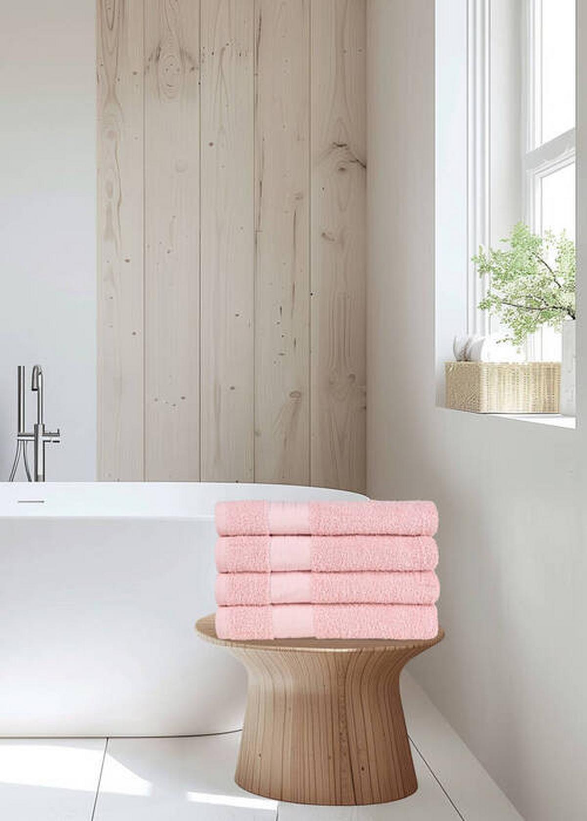 Handtuchset Rosa 4 Stück - Basics, Textil (50/100cm)