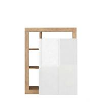 Schuhschrank Hamburg Eichefarben/Weiß B: 108 cm - Weiß Hochglanz/Eichefarben, Basics, Holzwerkstoff (108/138/35cm)