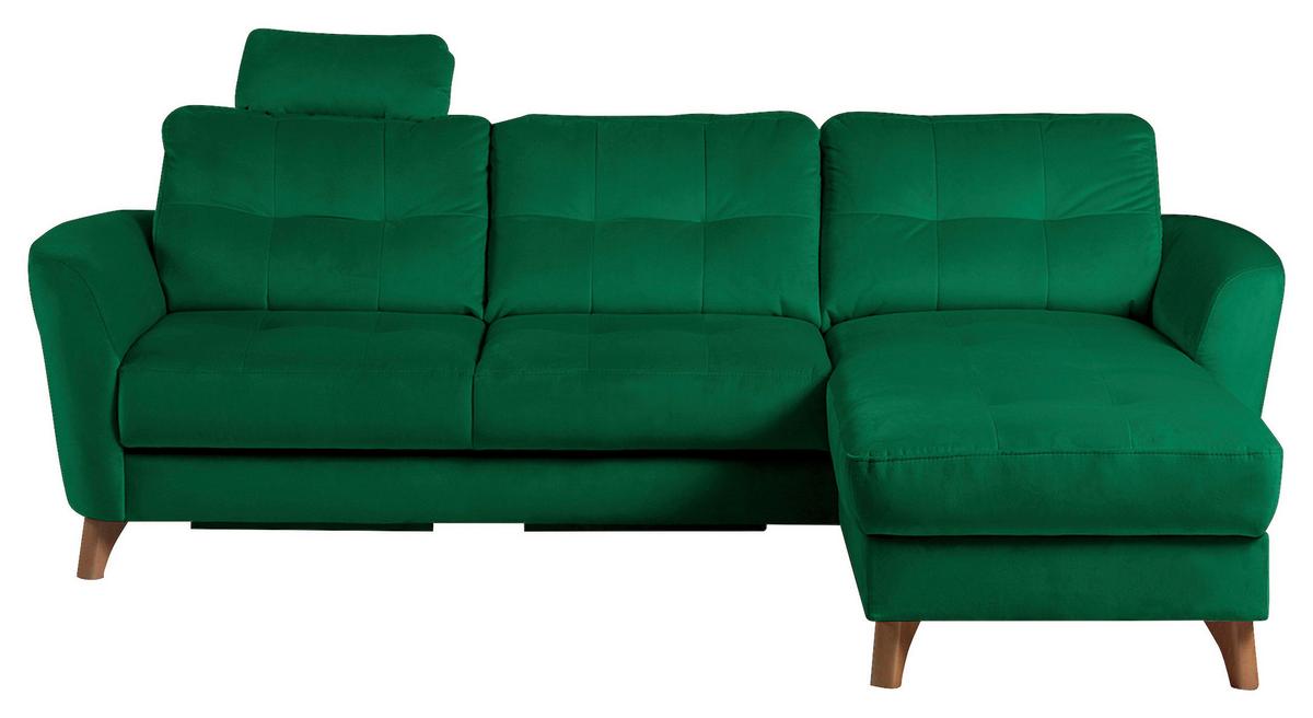 Ecksofa Nordic Dunkelgrün S: 238x168 cm - Dunkelgrün/Buchefarben, Design, Textil (238/168cm) - Livetastic