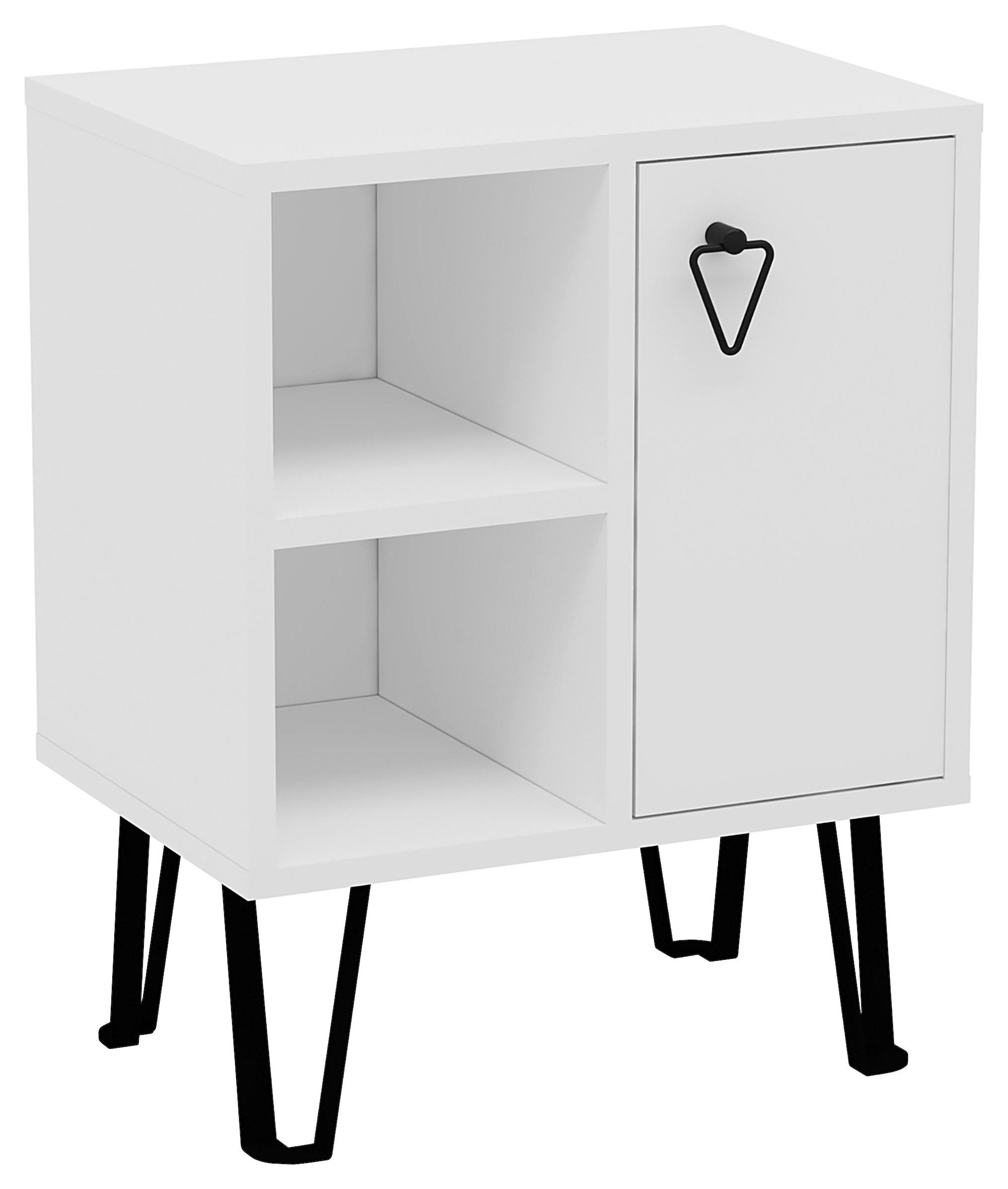 Nachtkästchen Weiß H: 63 cm Neptun