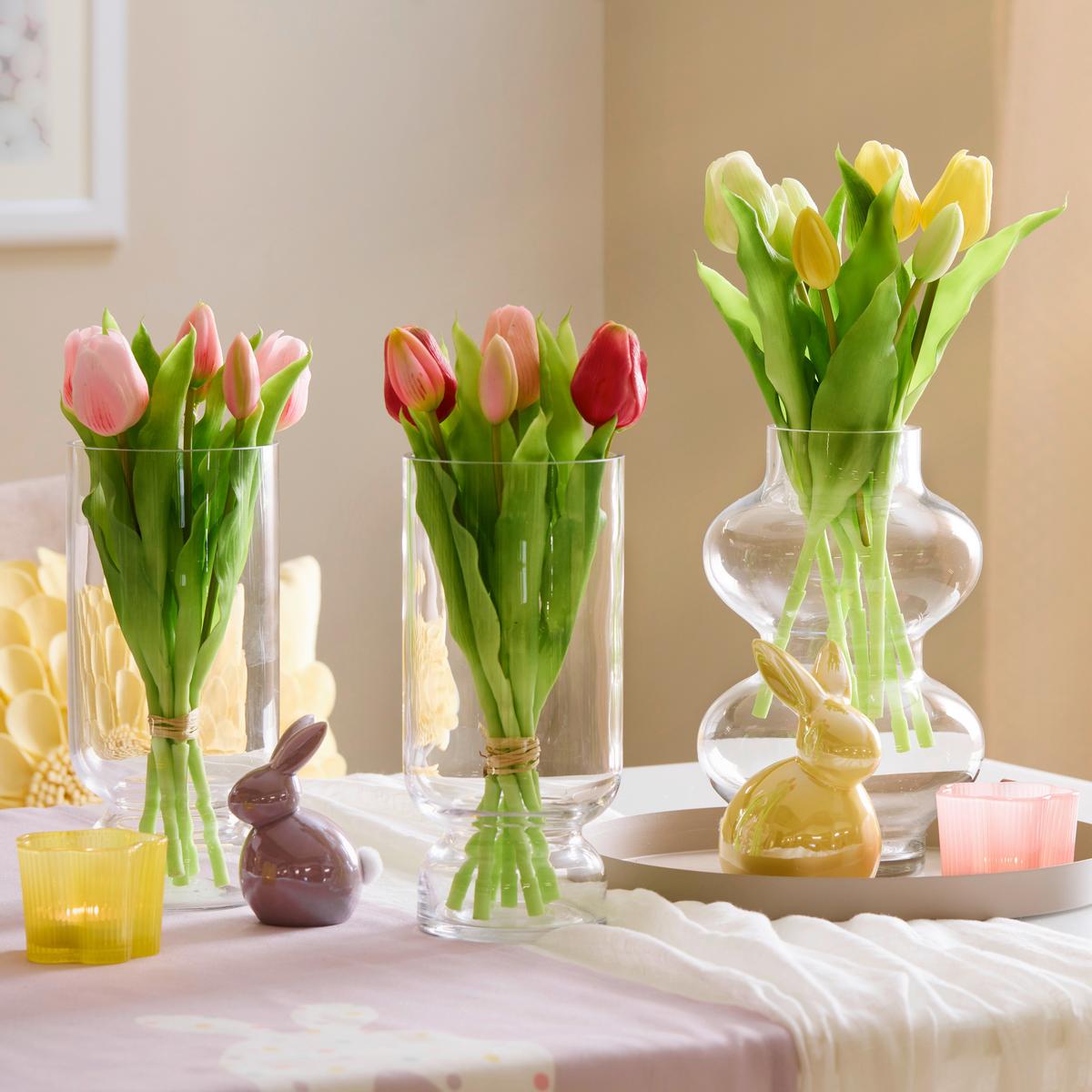 Tulipán TULPENBUND I - zelená/ružová, Basics, kov/plast (31cm) - Mömax