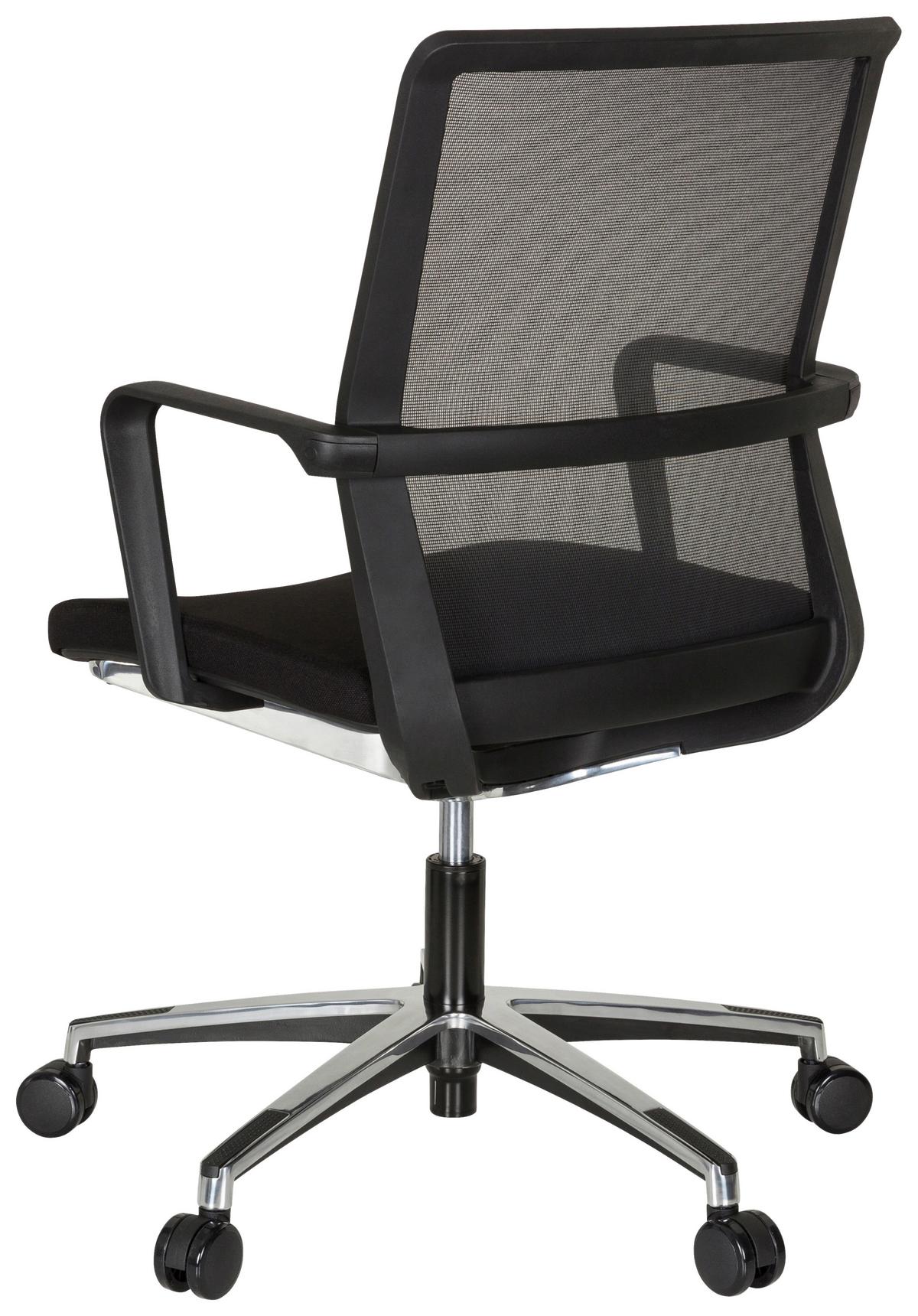 Drehstuhl Move-tec Net 3d Höhenverstellbar Schwarz - Alufarben/Schwarz, MODERN, Kunststoff/Textil (57/105/55cm) - MID.YOU