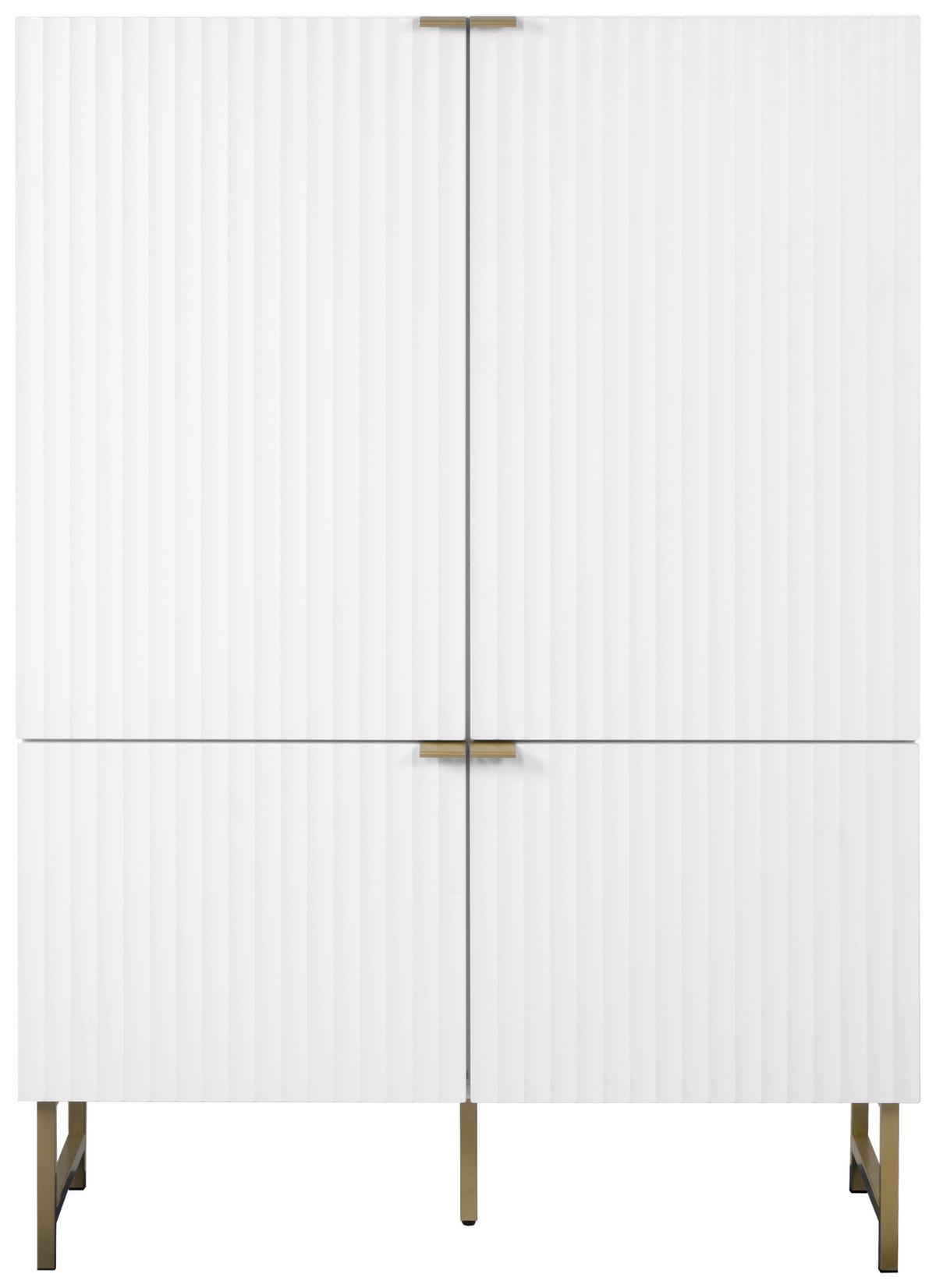 Highboard Edinburgh B: 100cm Weiß - Goldfarben/Weiß, Design, Holzwerkstoff (100/142/41cm) - MID.YOU