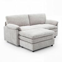 2-dielna súprava ALESSIA, sivá ženilka, max. 360 kg - čierna/sivá, Modern, drevo/textil (188/137cm) - Bessagi Home