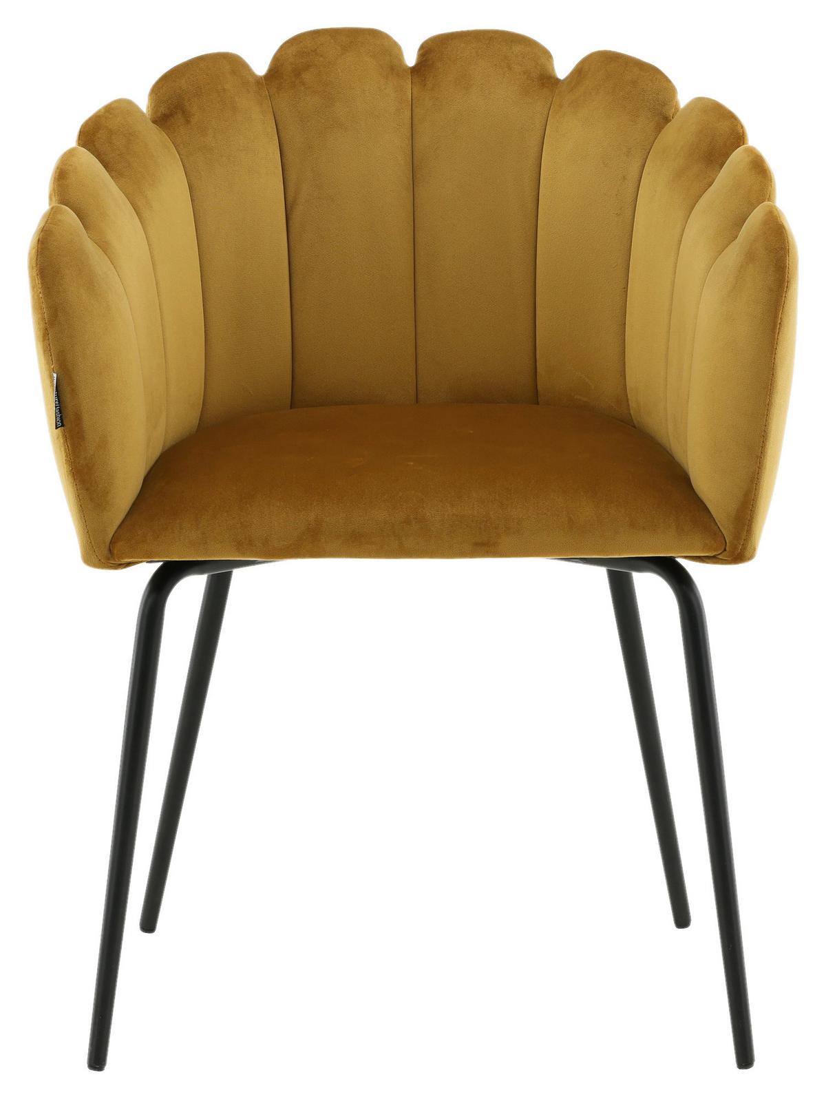 Stuhl Limhamn - Gelb, Design, Textil/Metall (61/76.56/54cm) - Livetastic