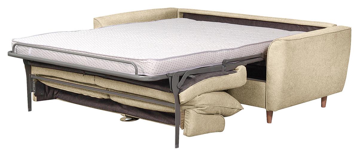 Schlafsofa Winter Creme B: 195 cm - Buchefarben/Creme, Design, Textil (195/90/102cm) - Livetastic