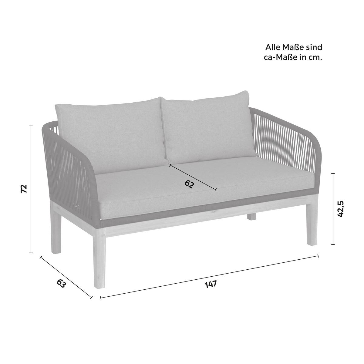 TERASOVÁ SEDACÍ SOUPRAVA MAJA - šedá/barvy akácie, Moderní, kov/dřevo (142/74/73cm) - Mömax