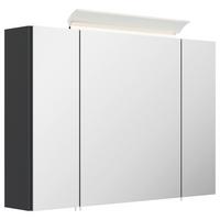 Spiegelschrank Graphitfarben B: 90 cm - Graphitfarben, MODERN, Glas/Holzwerkstoff (90/62/17cm) - MID.YOU