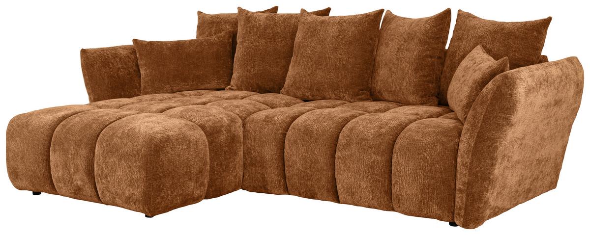 Univerzálna sedačka CAMMELLIO, oranžová ženilka, 7 vankúšov - oranžová/čierna, Modern, textil (296/75-95/189cm) - Mömax