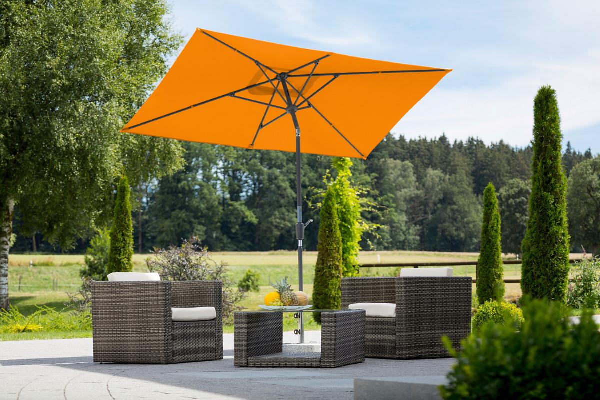 Sonnenschirm Tunis Bxhxt: 150x250x270 Cm Orange - Anthrazit/Orange, Basics, Textil/Metall (150/250/270cm) - Schneider