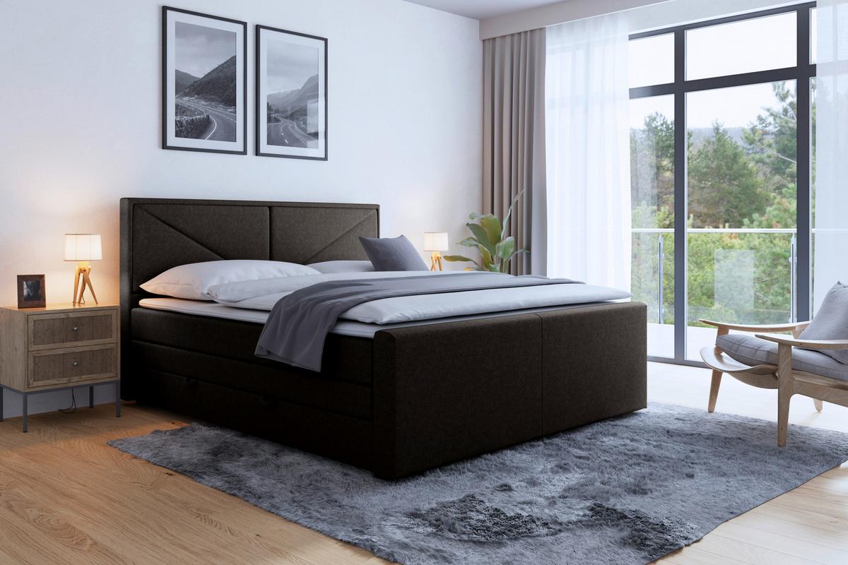 Bospringbett Lima 180x200 cm Anthrazit - Anthrazit, MODERN, Holz/Kunststoff (180/200cm) - MID.YOU