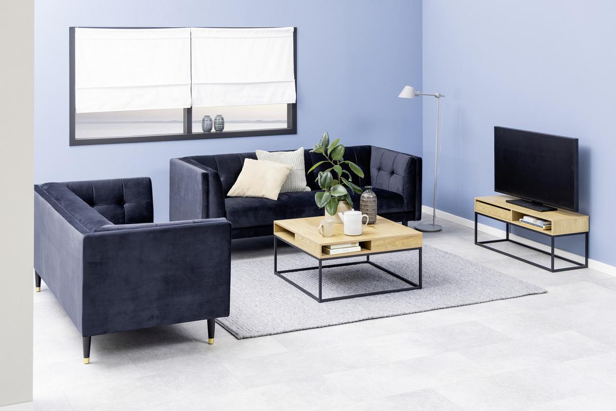 Konferenční stolek WILLFORD dub divý - černá/barvy dubu, Trend, kov/kompozitní dřevo (80/80/40cm) - MID.YOU