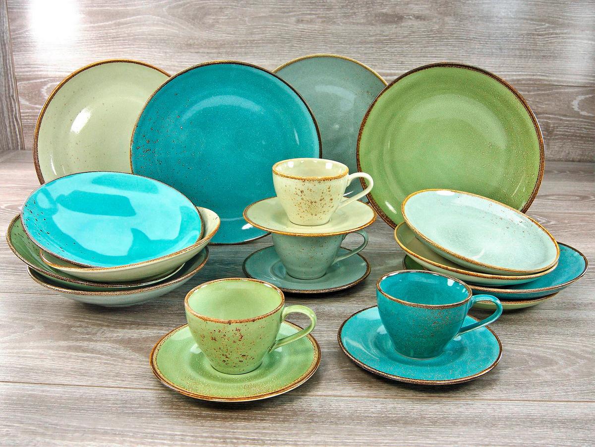 Kombiservice Keramik 4 Personen Geschirr Set - Multicolor, Basics, Keramik - Creatable