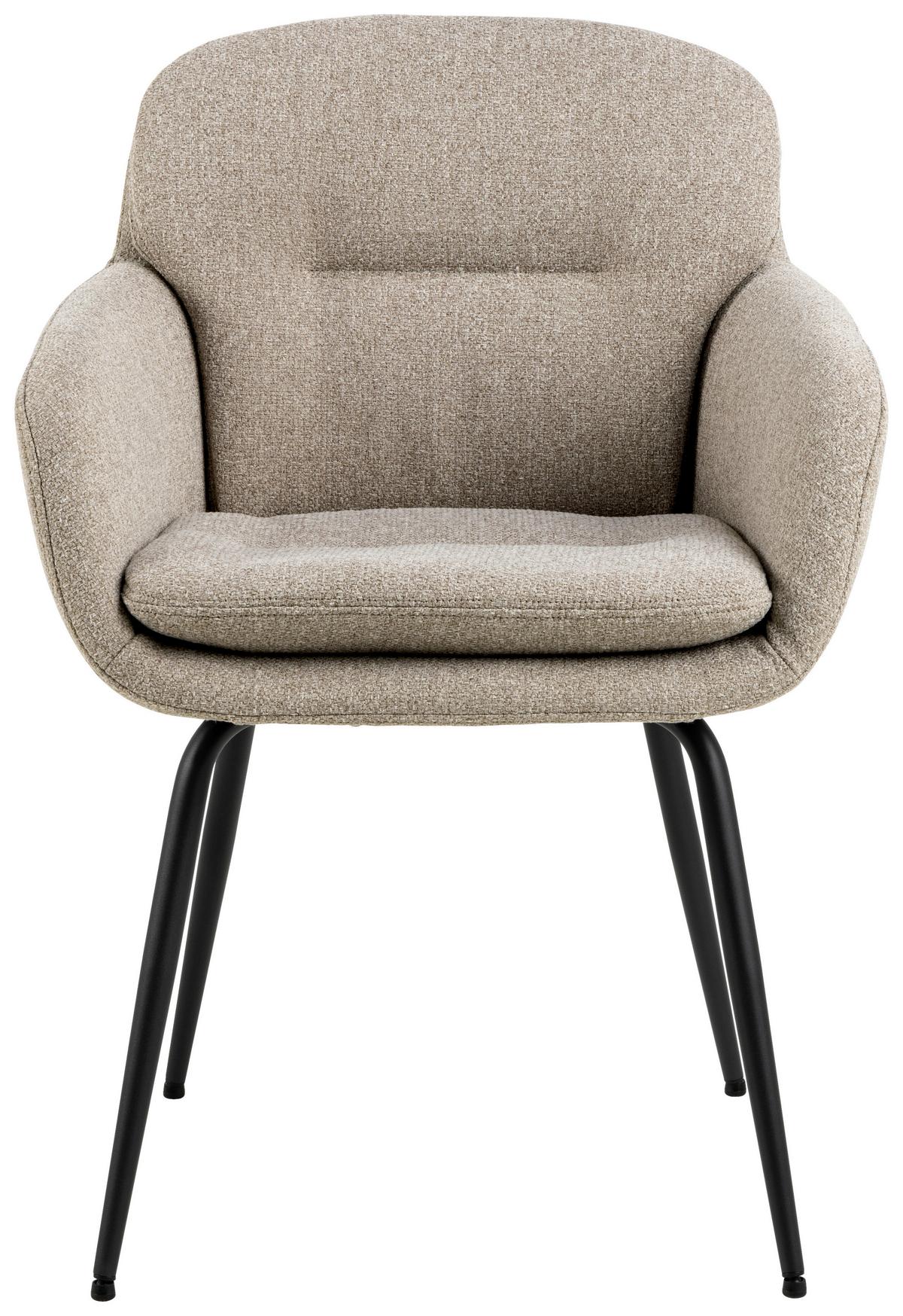 Židle s područkami béžová/černá - černá/béžová, Design, kov/textil (58/84/59cm) - MID.YOU