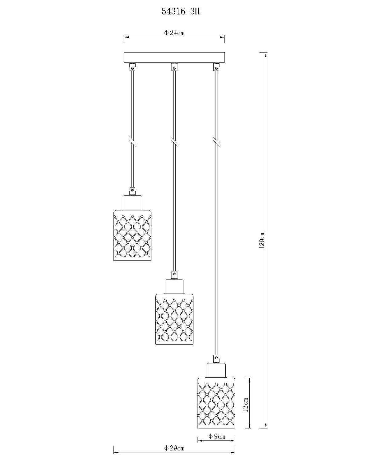 HÄNGELEUCHTE Exkl. 3xE27 40W - Klar/Chromfarben, Basics, Glas/Kunststoff (29/120cm) - Globo