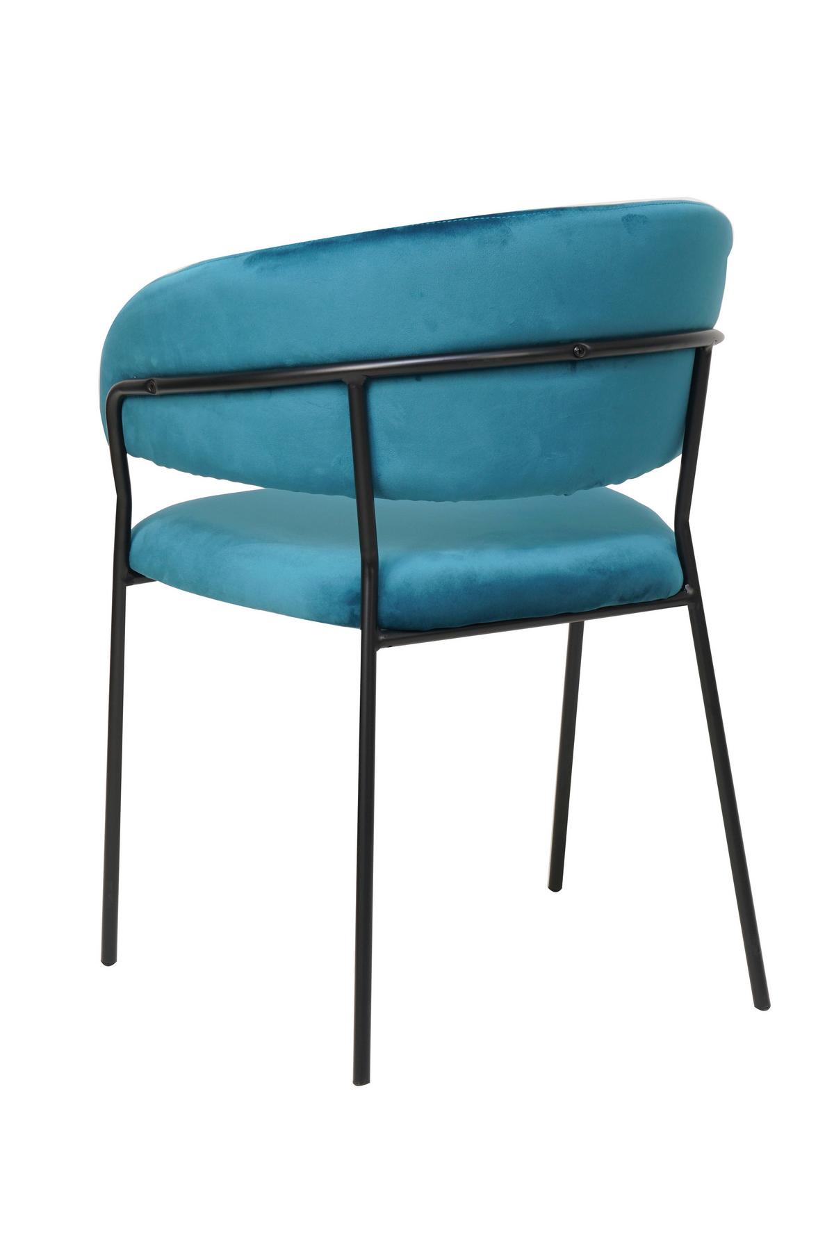 Armlehnstuhl Türkis B: 55 Cm - Türkis/Schwarz, MODERN, Textil/Metall (55/80/50cm) - Livetastic