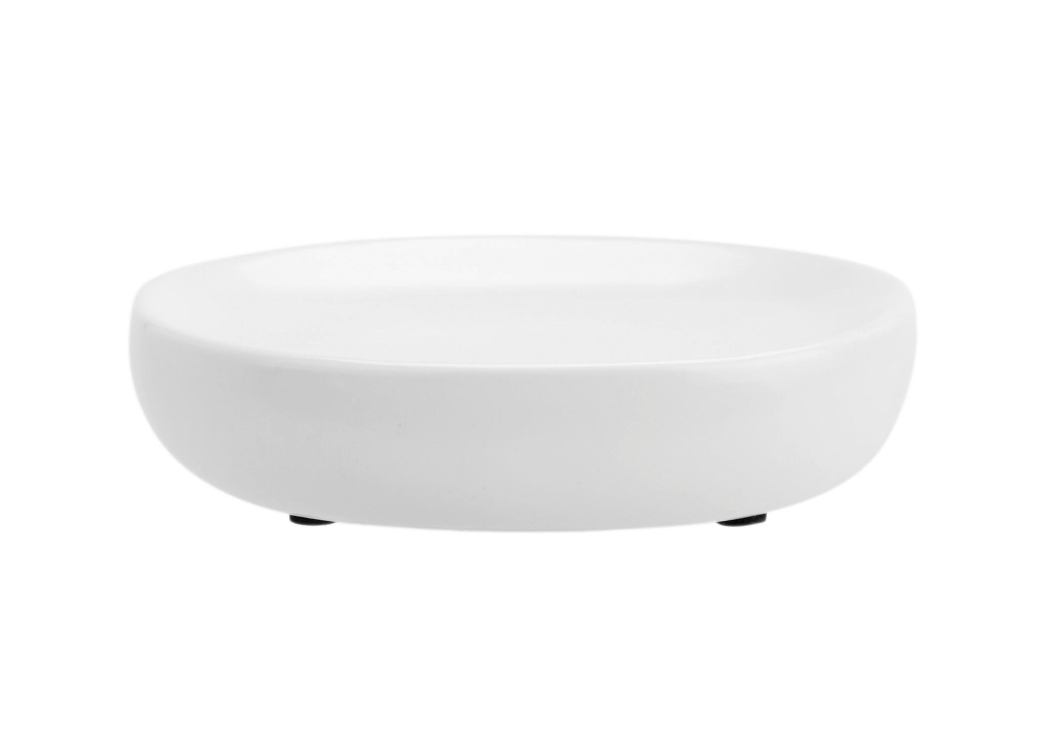 MISKA NA MYDLO EDNA - biela, Modern, keramika (13/3/8,5cm)