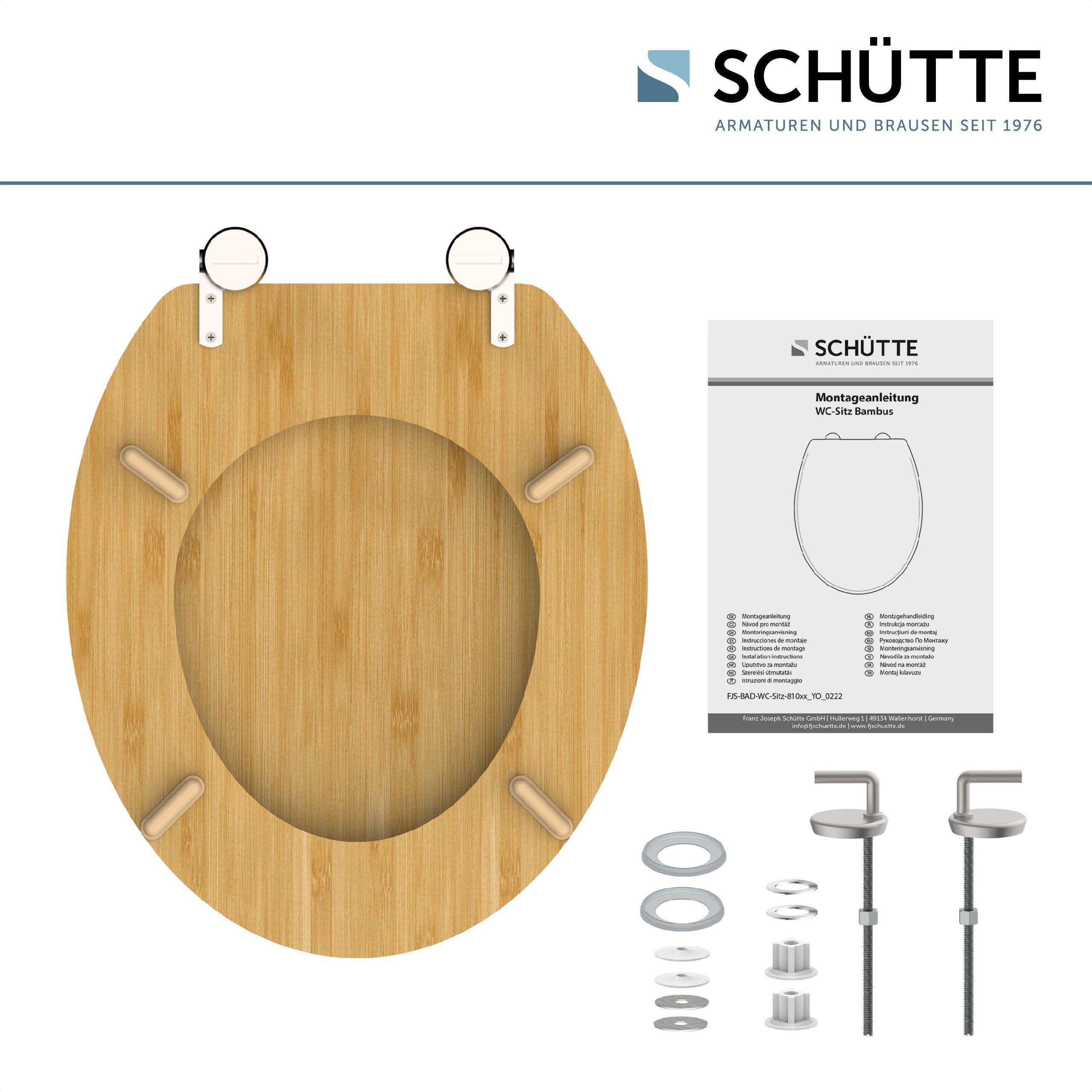 WC-Sitz Naturfarben Bamboo B: 42,5 cm - Naturfarben, Design, Holzwerkstoff (42,5/5,5/37cm) - Schütte