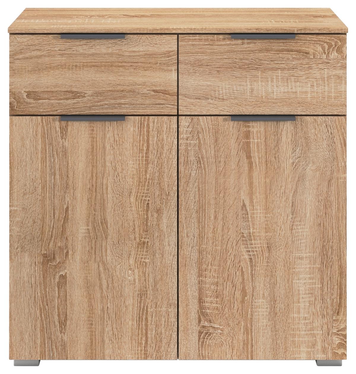 Kommode Alabama Sonoma Eiche B: 80 Cm - Alufarben/Sonoma Eiche, MODERN, Holzwerkstoff (80/81/42cm) - Rauch Möbel