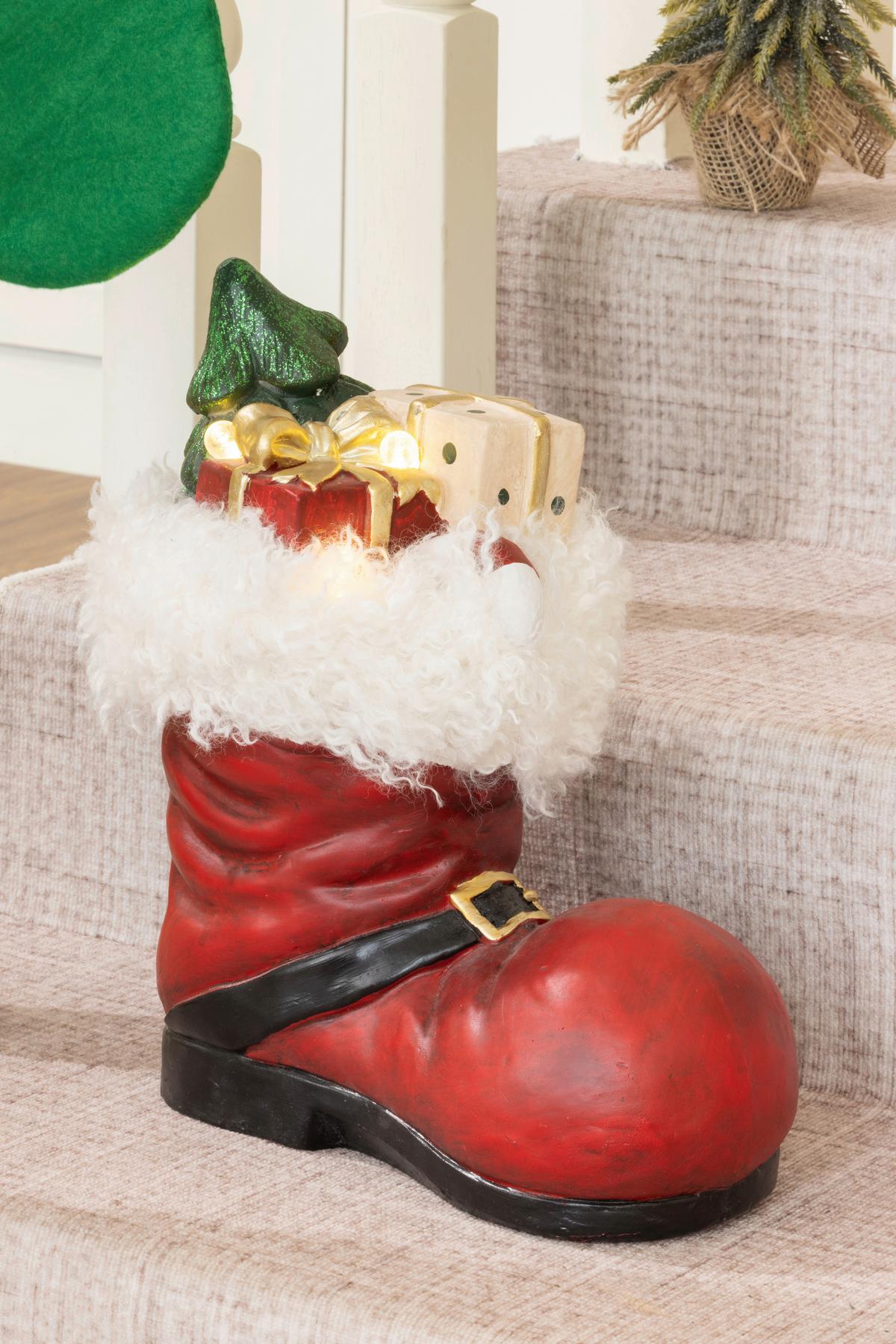 Dekoschuhe Timo - Rot/Schwarz, KONVENTIONELL, Textil/Stein (30/19/33,5cm) - Luca Bessoni