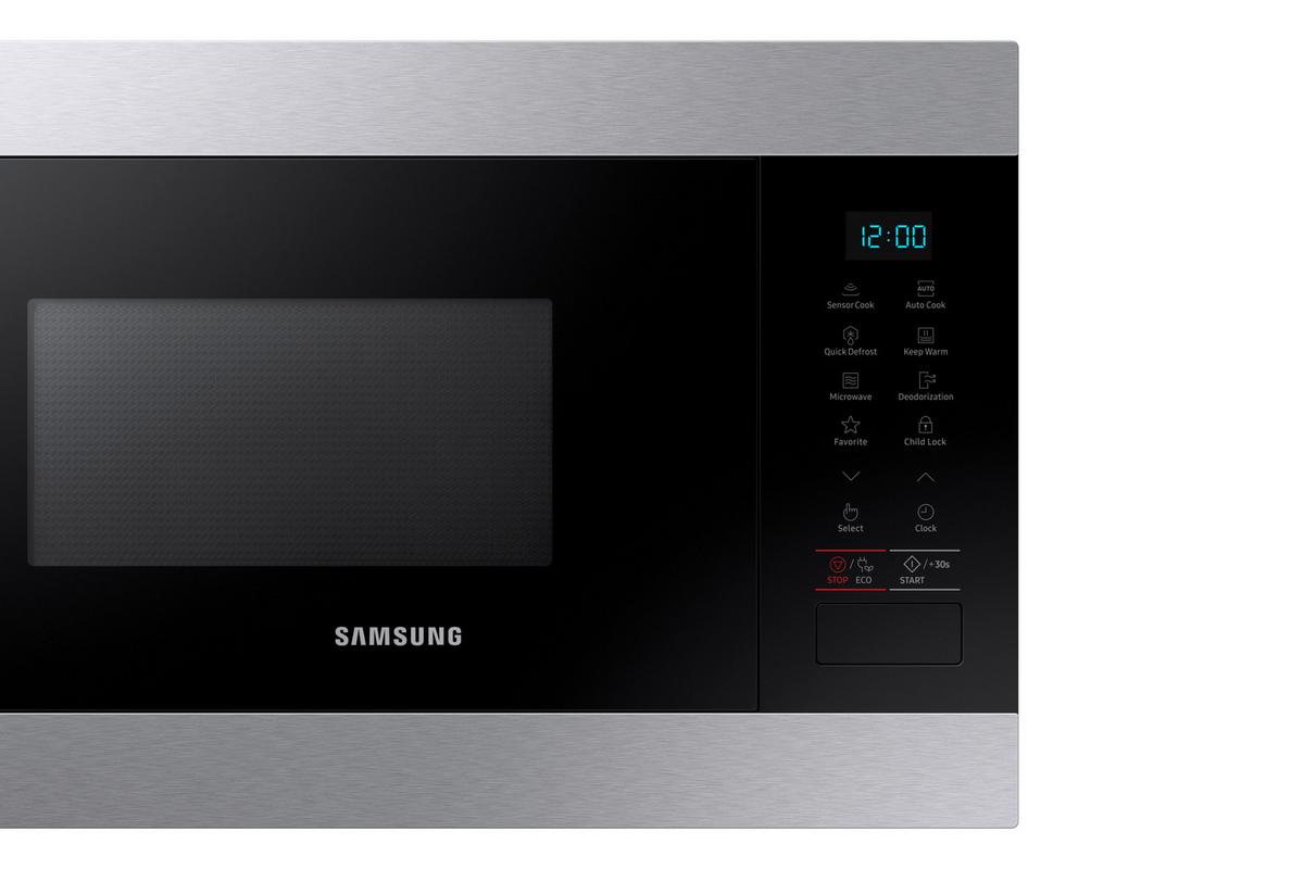 Einbau-mikrowelle Ms22m8074at/ Eg 850 W, B: 59,5 Cm 6 Stufen - Edelstahlfarben/Schwarz, Basics, Glas/Keramik (59,5/38/32cm) - Samsung
