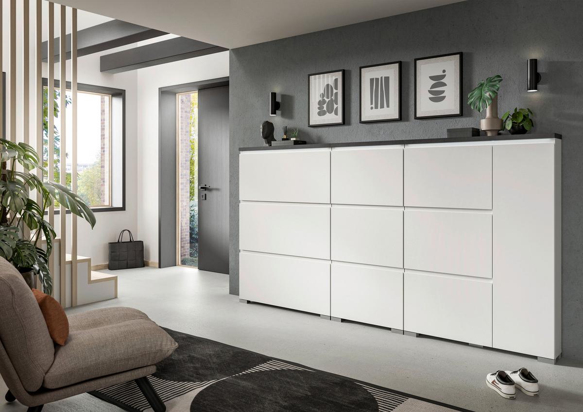 Schuhkipper Shoelove Weiß, Grau B: 60cm - Silberfarben/Weiß, MODERN (60/133/18cm)