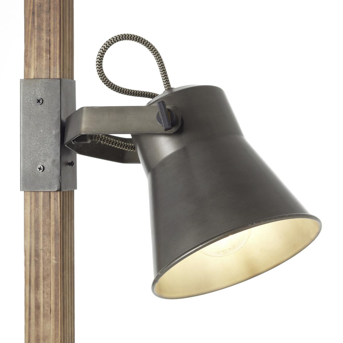 Stehlampe Holz Plow Schwarz drehbar und Schwenkbar - Schwarz, Design, Holz/Metall (51/153,5cm) - Brilliant