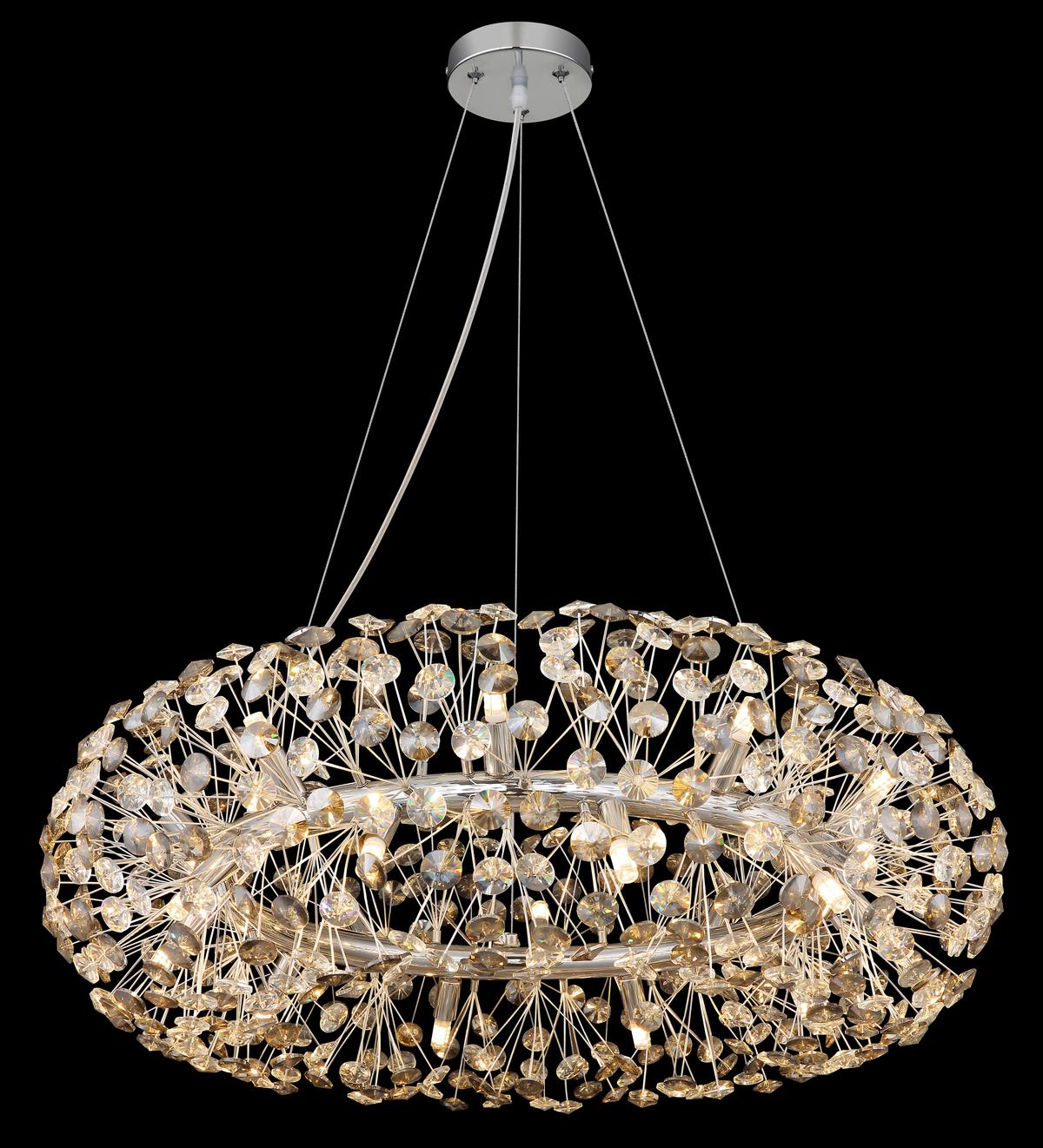 Kristal-Hängeleuchte Hangina Metall/Kunststoff/Glas - Klar/Chromfarben, LIFESTYLE, Glas/Kunststoff (80/150cm) - Globo