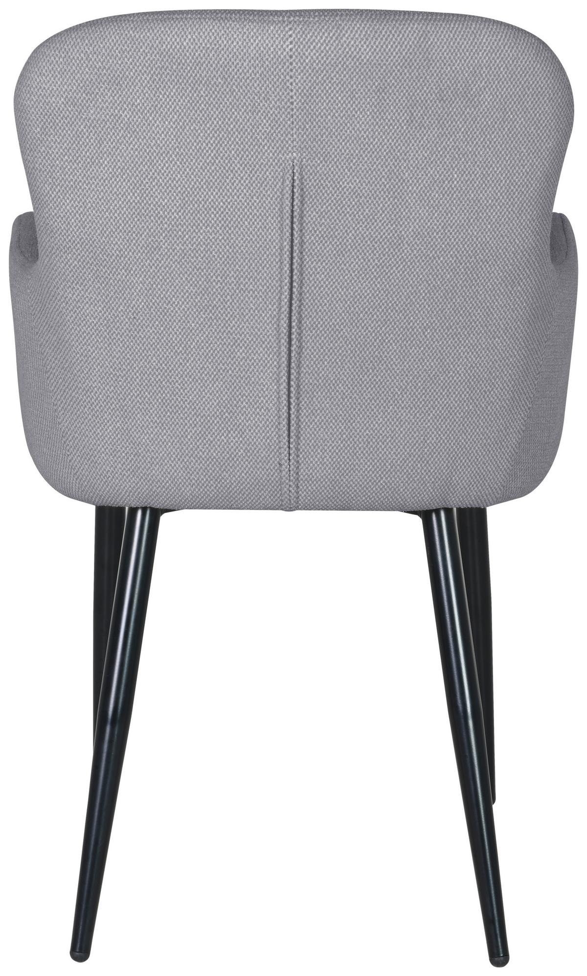 Armlehnstuhl Serena Leinenoptik Grau, B: 56 cm - Schwarz/Grau, KONVENTIONELL, Holz/Textil (56/88/61cm)