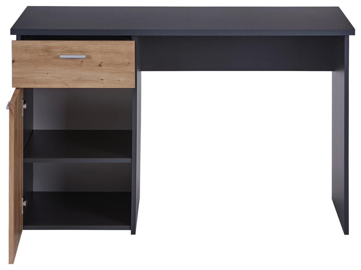 Psací stůl SIMON - antracitová/dub artisan, Moderní, kompozitní dřevo/plast (120/75,5/60cm)