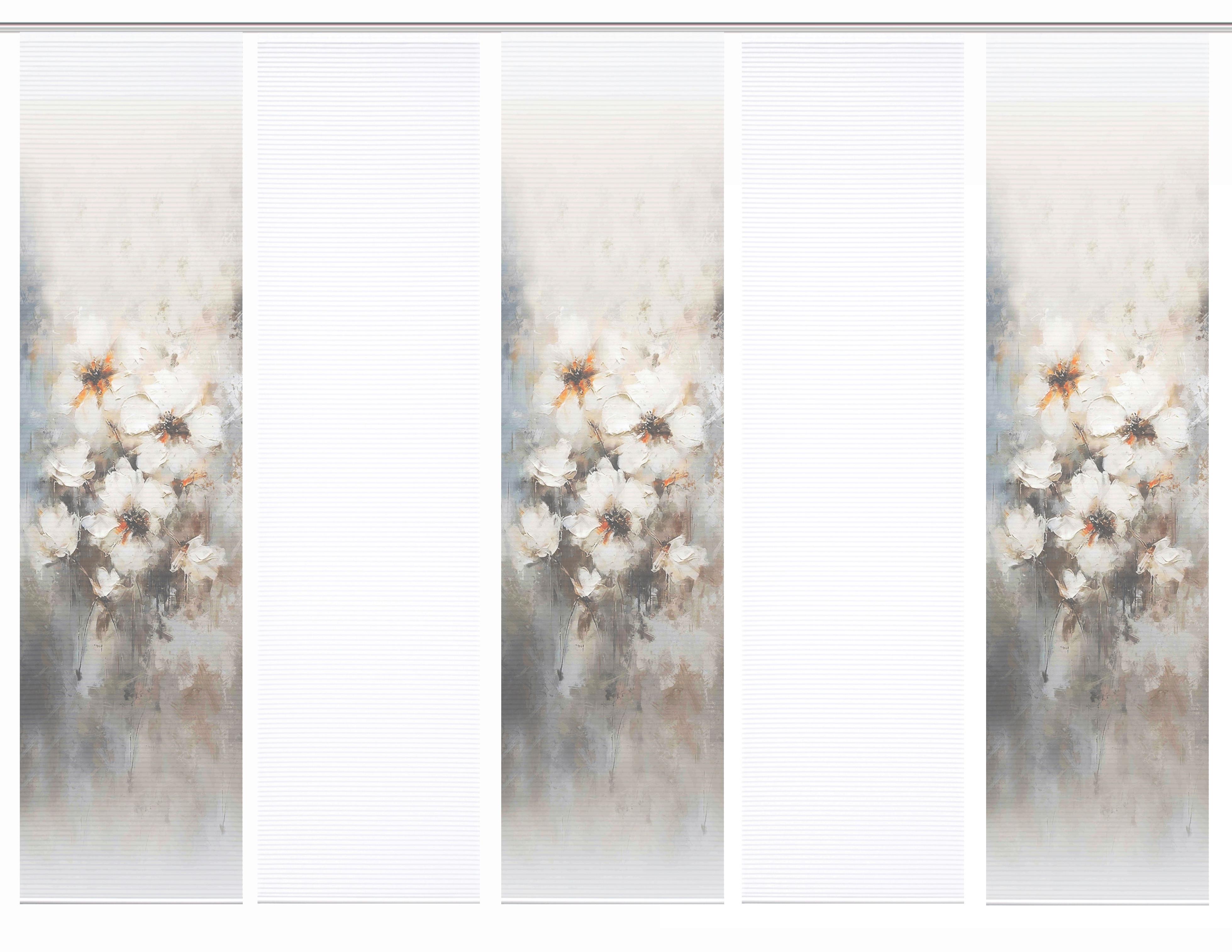 Flächenvorhang Aristea 5er Set - Hellgrau/Naturfarben, Natur, Textil (60/245cm)