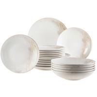 Tafelservice Ossia Steinzeug 6 Personen Geschirr Set - Beige/Weiß, Basics, Keramik (40,5/36,5/49cm) - Mäser