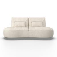Dvoumístná pohovka BENNY, béžové buklé, max. 360 kg - černá/béžová, Moderní, kov/dřevo (224/85/114cm) - Bessagi Home