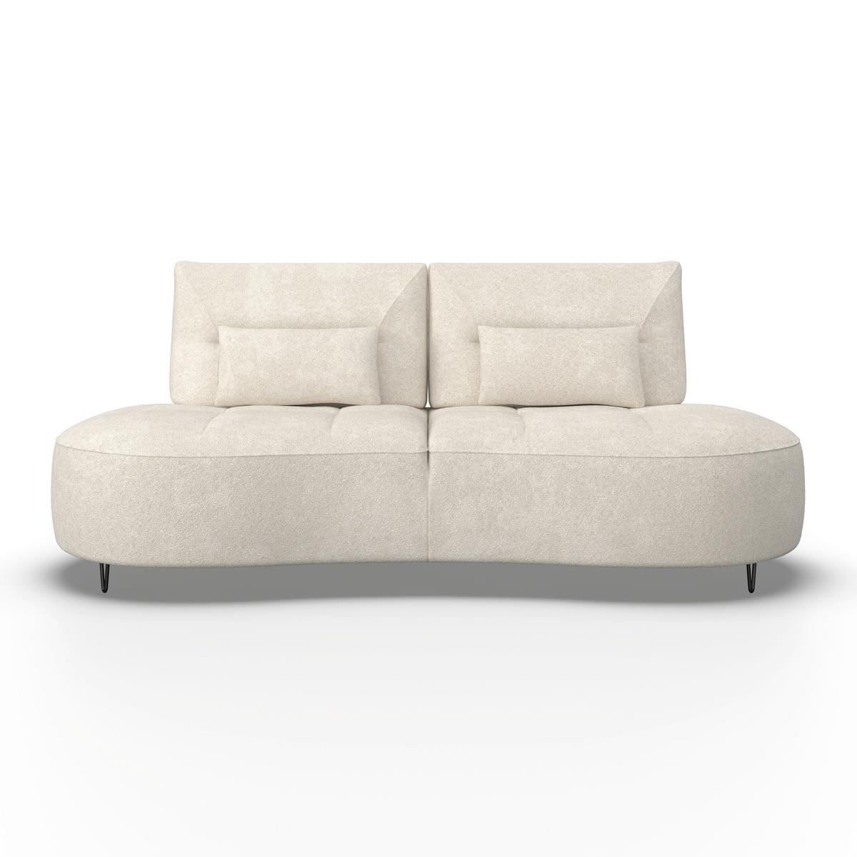 Dvoumístná pohovka BENNY, béžové buklé, max. 360 kg - černá/béžová, Moderní, kov/dřevo (224/85/114cm) - Bessagi Home