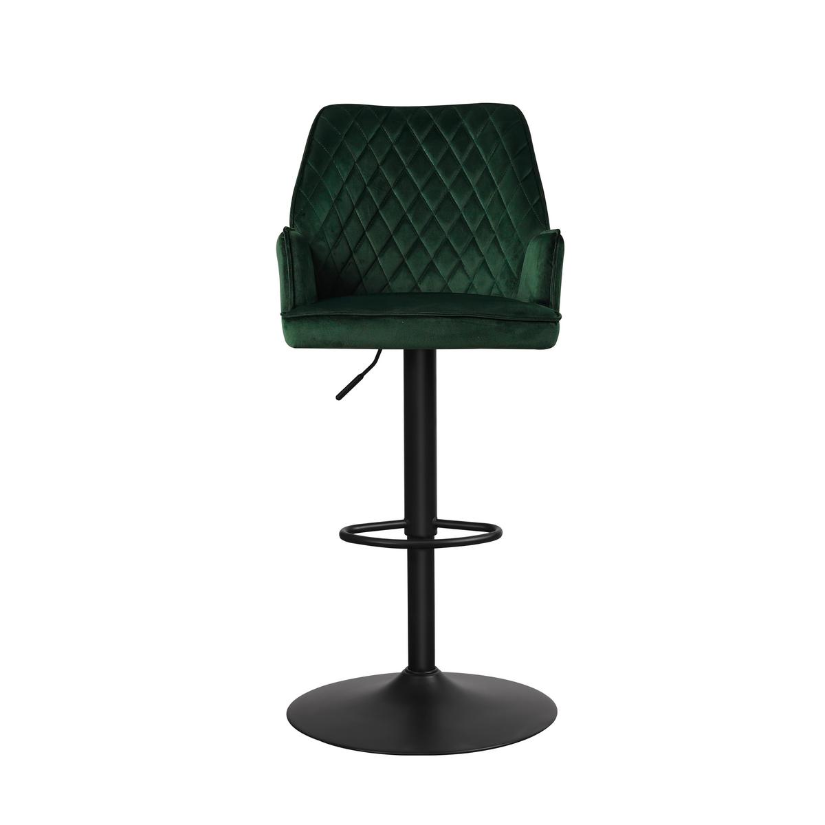 Barhocker-Set Donny Grün B: 54 cm - Schwarz/Grün, MODERN, Textil/Metall (54/100/58cm) - MID.YOU