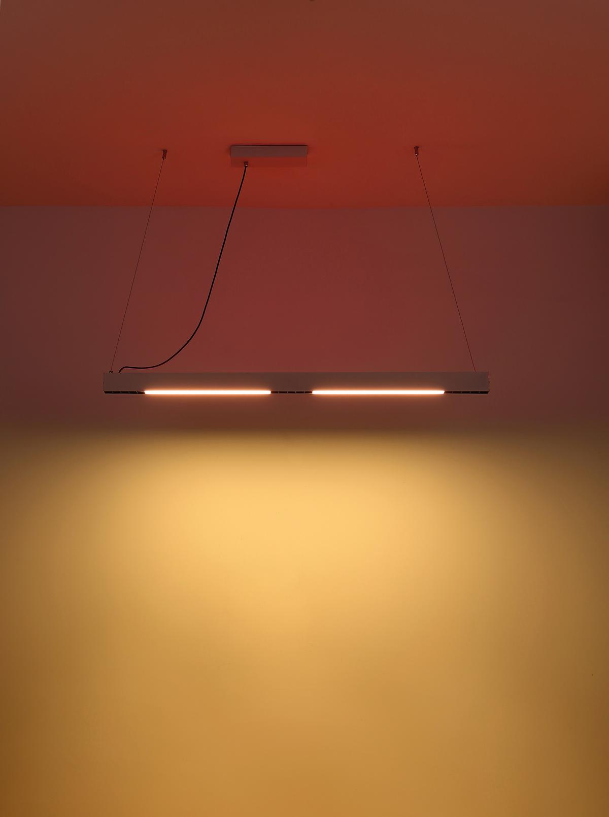 LED-Hängeleuchte H: 120 cm 1-Flammig Farbwechsler - Weiß, Design, Glas/Kunststoff (119/7/120cm) - Globo